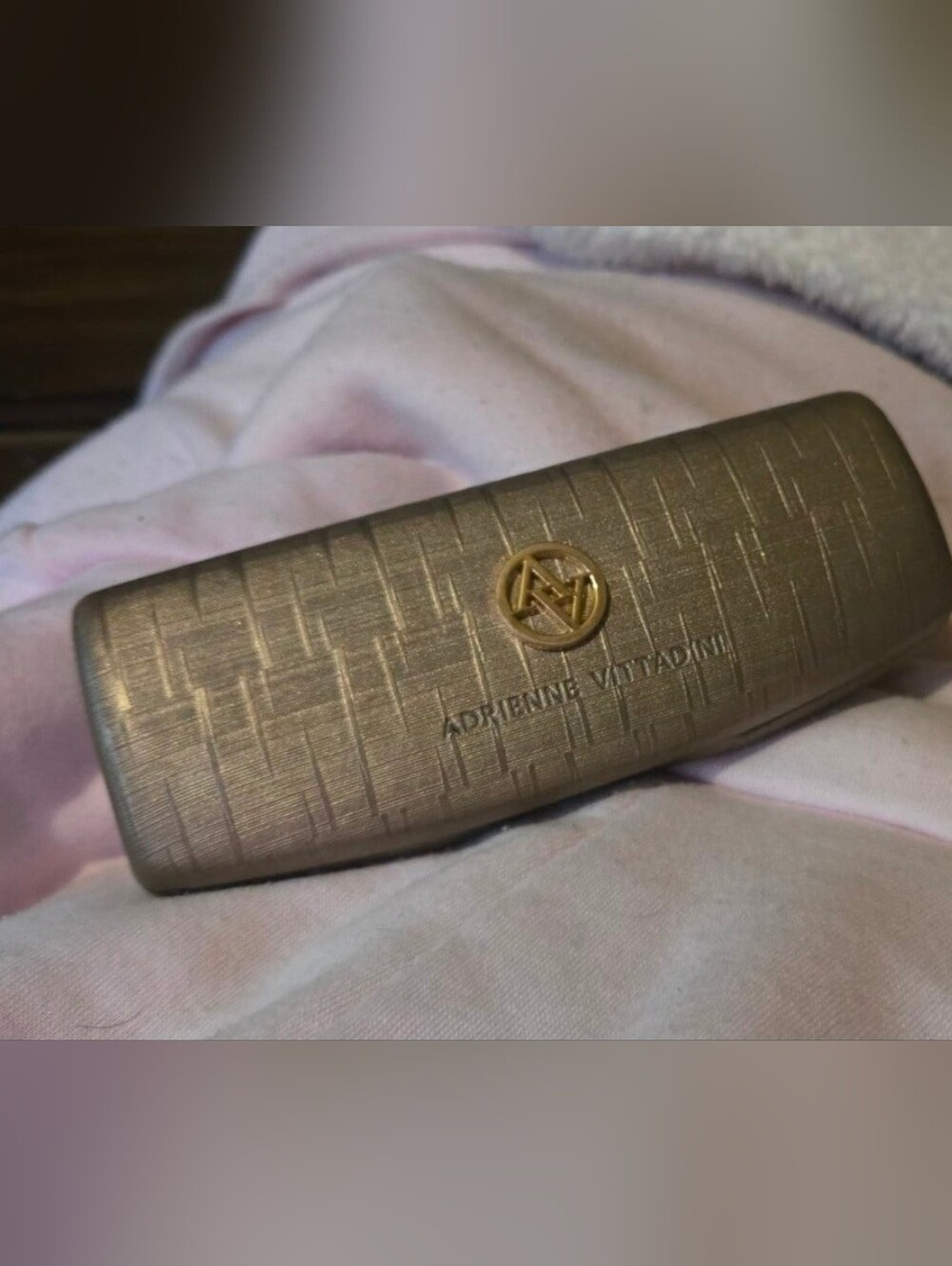 Adrienne Vittadini Gold Eyewear Case hardshell